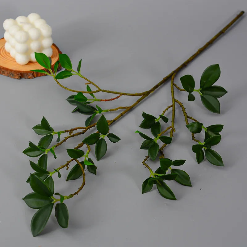 F-L0337 Artificial Plant Leaves Fake Home Decor Banyan Leaves Green Leaves