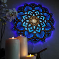 Gradient Mandala Yoga Room Night Light Creative Luminous Wall Mounted Wooden Stereoscopic Atmosphere Light Party Supplies
