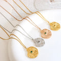 Wholesale Agate Masonite Diamond Necklace Real 18K Gold Stainless Steel Necklace Collar De Acero Inoxidable