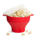 Collapsible Silicone Microwave Popcorn Popper Bowl with Lid and Handle BPA-Free Dishwasher Safe Multi-color