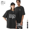 Unisex 100% Cotton T-Shirt 300 GSM Plus Size Heavyweight Oversized Drop Shoulder Custom Logo Pattern High Quality Knitted