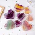 Wholesale Natural Crystal Hearts Shaped Healing Stones Rainbow Fluorite Hearts Palm Jewelry Making Home Decoration