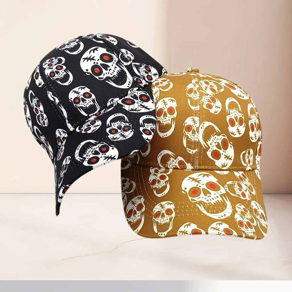 Customizable 100% Polyester Black Running Skull Cap for Women Sporty Style Outdoor Sport Baseball Hat for Spring Summer