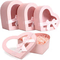 Pink Eco-friendly Foldable Paper Gift Box UV Coating Matt Lamination Sponge Lining Clear Window Custom Logo Valentine's Day