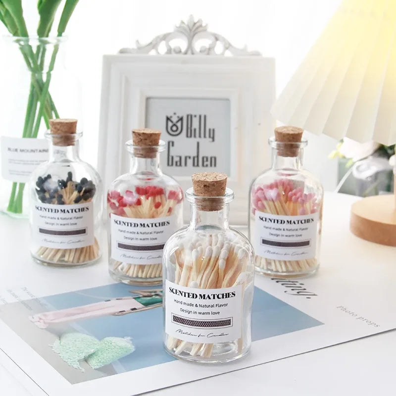 500ml Clear Narrow Mouth Long Matches Stick Glass Bottle With Cork