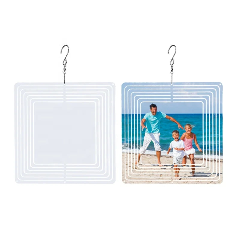 2023 New OEM Customized Logo Wind Chimes Sublimation Christmas Hanging Decoration Ornament Wind Spinner