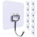 25kg Heavy Duty PVC Hook Strong Adhesive Transparent Perforation-Free No Trace Wall Hook for Kitchen Bathroom Foldable Clothing