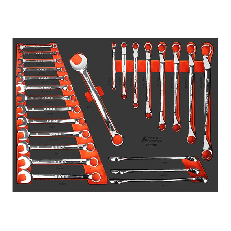 KAFUWELL H3550E New Arrival Vehicle Maintenance Tool Manual Operation 25 Pcs Spanner Wrench Set