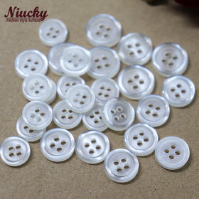 Factory Supply 9mm -12.7mm 4 Holes Thin Edge Pealescent Shirt Buttons for Men Women Basic Shirt Sweater Sewing Button Wholesale