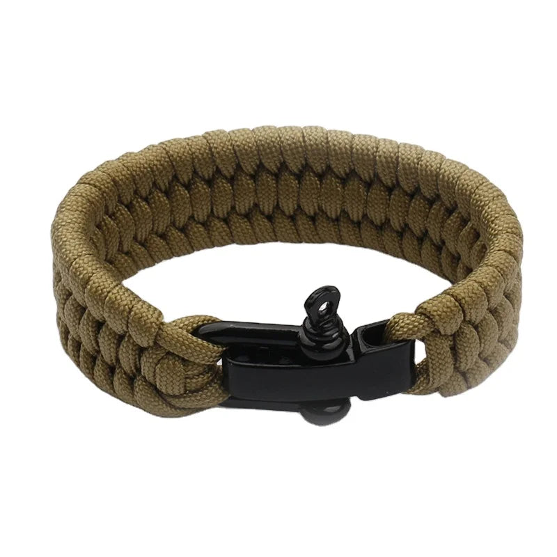 Paracord Survival U Shape Buckle Wristband Metal Buckle Bracelet Braided Survival Bracelets