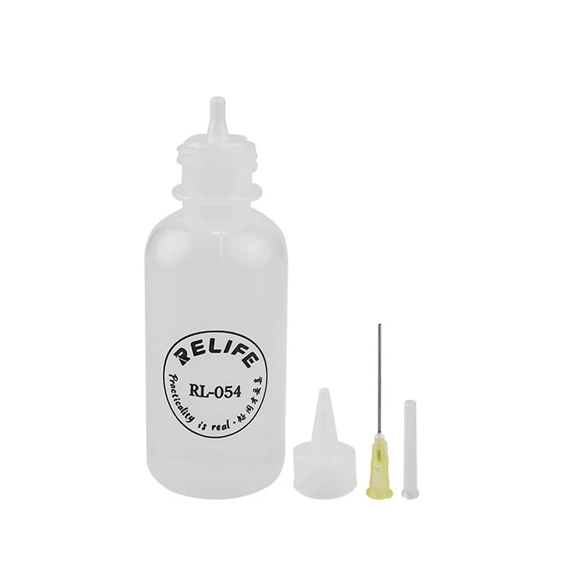 RELIFE RL-054 50ML Empty Plastic Bottle Phone Repair Squeeze Bottle for Alcohol Soldering Flux Oil Rosin Dispenser With Needle