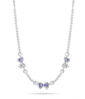 QX Private Label Small Fine Jewelry Custom OEM Women 925 Silver Blue Zircon Pearl Cute Butterfly Charm Necklace Chain for Girls