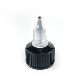 Stock Transparent and Black Twist Top Cap for Plastic Squeeze Bottles 4oz for Crafts Liquids Inks Oils Glue and Arts