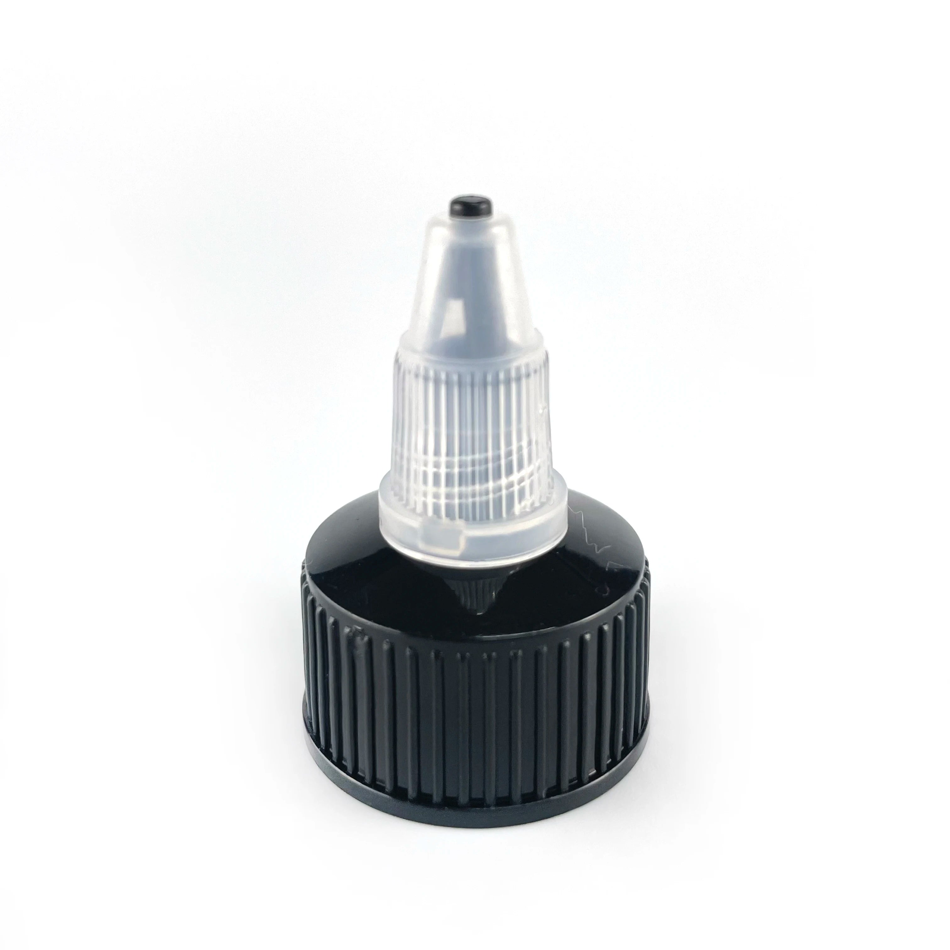 Stock Transparent and Black Twist Top Cap for Plastic Squeeze Bottles 4oz for Crafts Liquids Inks Oils Glue and Arts