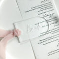 5 Colors Clear New Blank Acrylic Reserved Seat Card Arch With Ribbon Wedding Seat Label Party Business