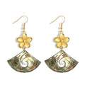 Tribal Vintage Beautiful Flower Fan-shaped Natural Shell Earrings Accessories Women Jewelry