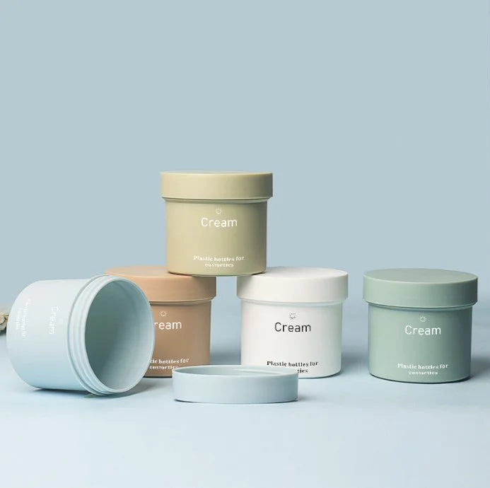 150ml Empty Round Plastic Cream Jars Cup Wide Mouth Bottles 150g Facial Scrubs Cream Jar Cosmetic Packaging Containers