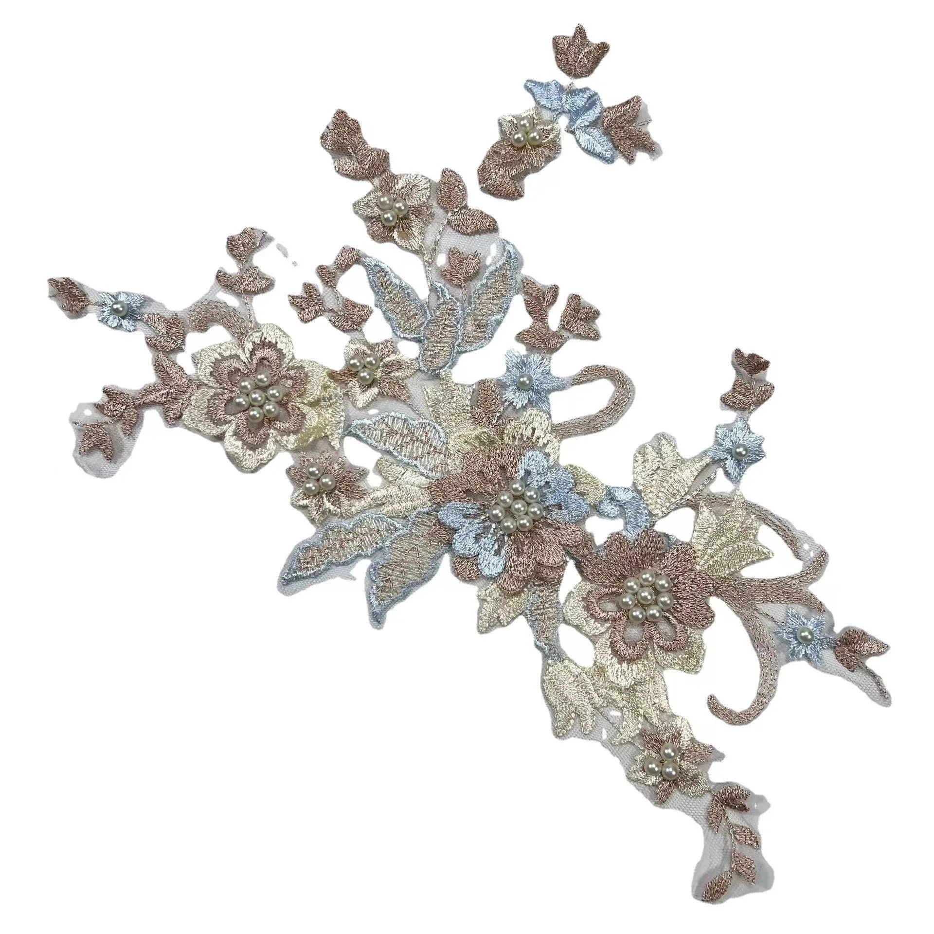 New Three-dimensional Embroidery Decal Clothing Hanfu Collar DIY Handmade Accessories for Performance Clothing Patch