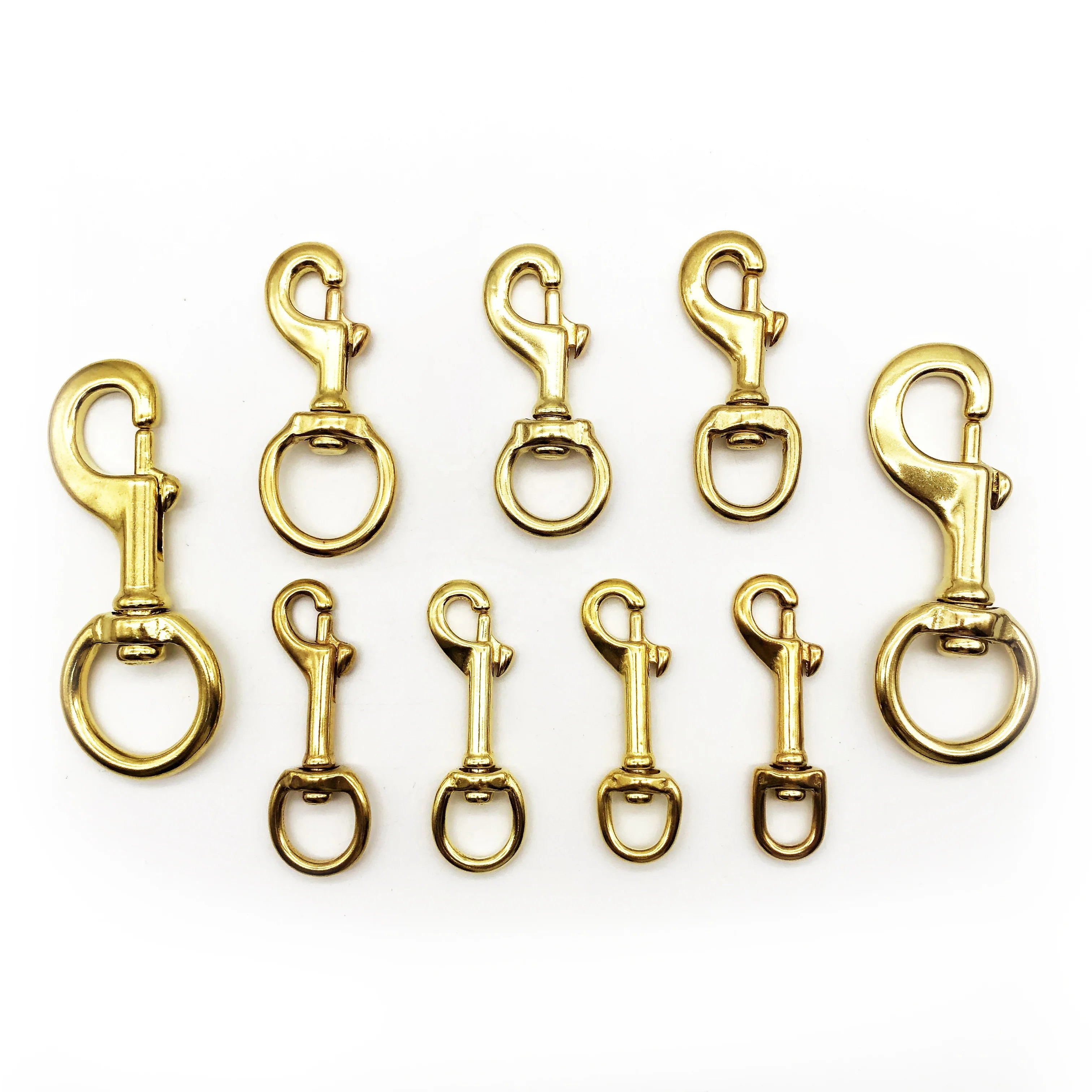 Brass Push Gate U Shape Solid Brass Swivel Trigger Bronze Brass Snap Hook for Dog Leash