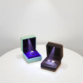 Factory Direct Supply Jewelry Boxes Latest Led Custom Logo Black Engagement Ring Box With Led Light