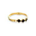 Fashion Jewelry Titanium Steel Hollow Gold Plated Ladies Bracelets Bangles With Diamonds
