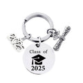 2025 Graduation Keychain Fashionable Engraved Stainless Steel Silk Screen Printing for Students and Teachers
