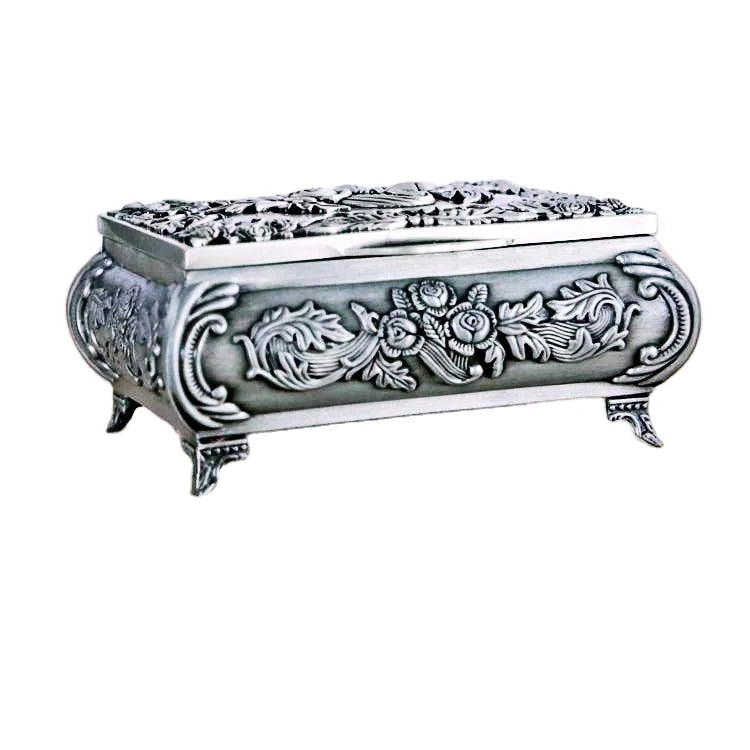 Factory Best Feedback Custom Metal Plated Rectangle Jewelry Box Hand Made Painted Boxes for Girl