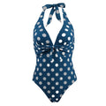 1989-1 Plus Size One Piece Swimwear Deep v Necek With Bandage Bathing Suit  Women's Modest Retro Vintage Design Swimsuit