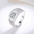 S925 Sterling Silver White Gold Plated 1 Carat Moissanite Ring
