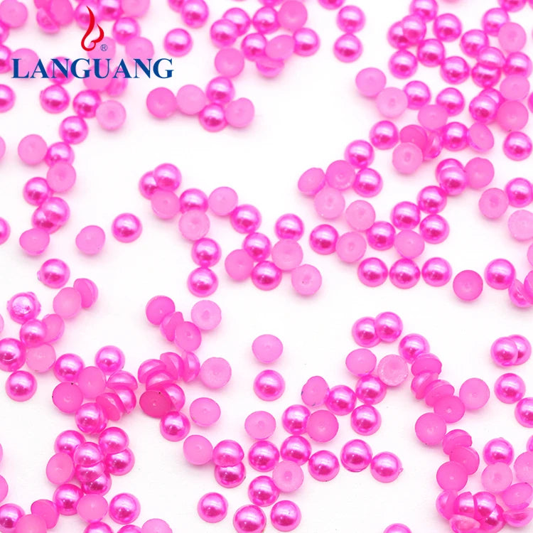 Lan Guang Wholesale Pearl Beads Blue ABS Plastic Decorative Pearls Round Bulk Bulk With Hole Pearls