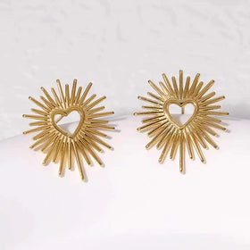 Fashionable New 18k Gold Plated Love Stainless Steel Earrings Personalized Simple Titanium Steel Earrings Hot Sale