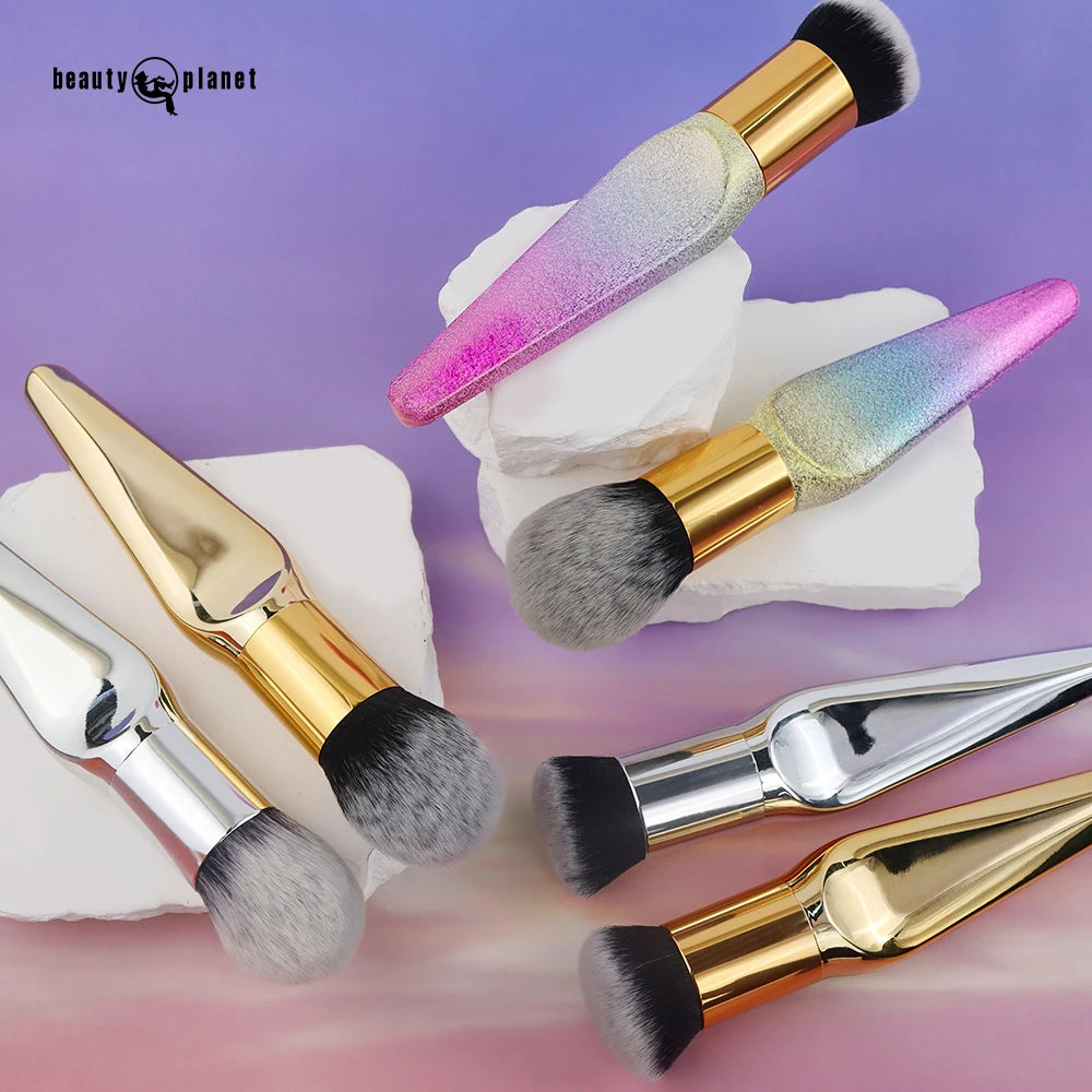 Beauty Planet Flat Makeup Brushes Private Label Quality Professional Luxury Custom Rhinestone Foundation Concealer Makeup Brush