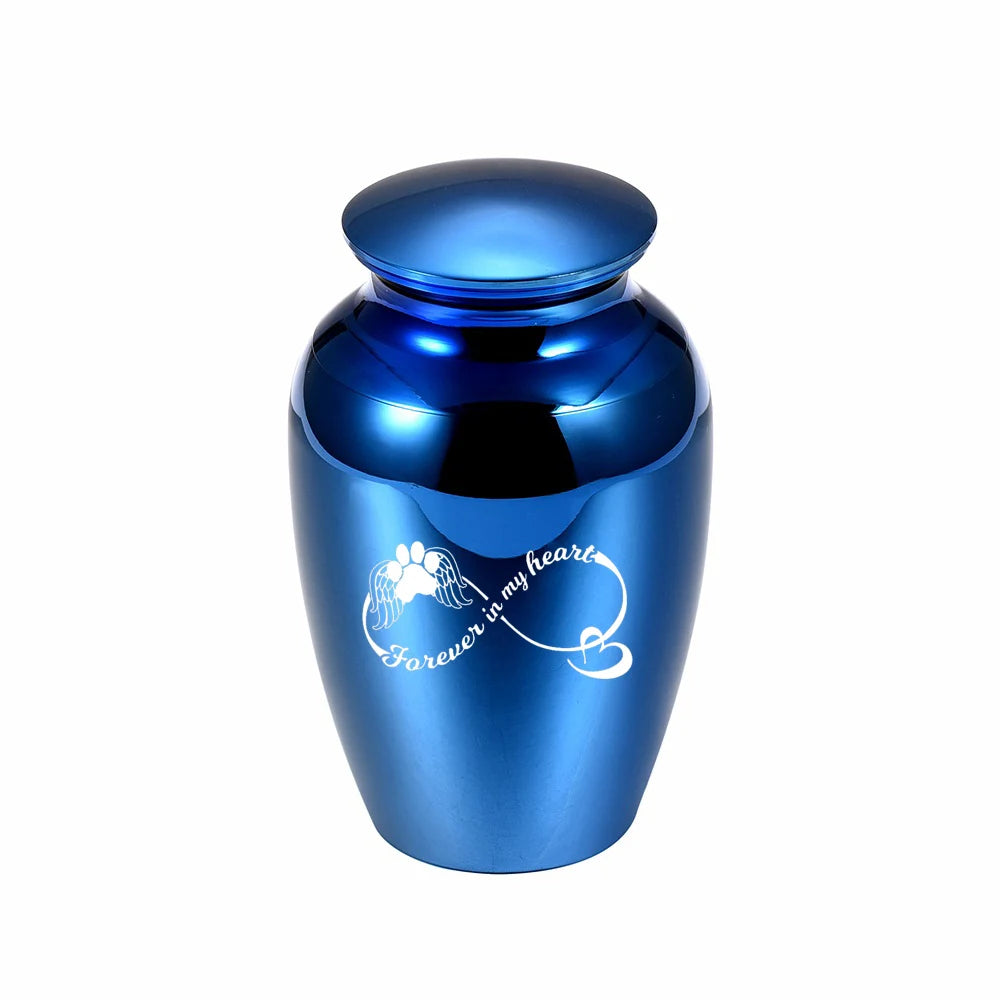 45x70mm Angel Wings Aluminum Alloy Mini Cremation Urn for Ashes Memorial Funeral Jar -Forever in My Heart