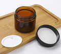 20g 30g 50g 100g Amber Glass Wide Mouth Jar with Aluminum Lid for Skin Care Cream Eye Cream and False Eyelashes