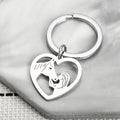 Horse and Girl Steel Metal Horse Keychains Heart Shape Key Ring Charm Sweet Key Chains DIY Jewelry Pendant Gift Couples Keychain