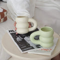 Custom logo Nordic Ins Style Creative Novelty High-Value Ceramic Coffee Couple Tire Mug with Thick Handle