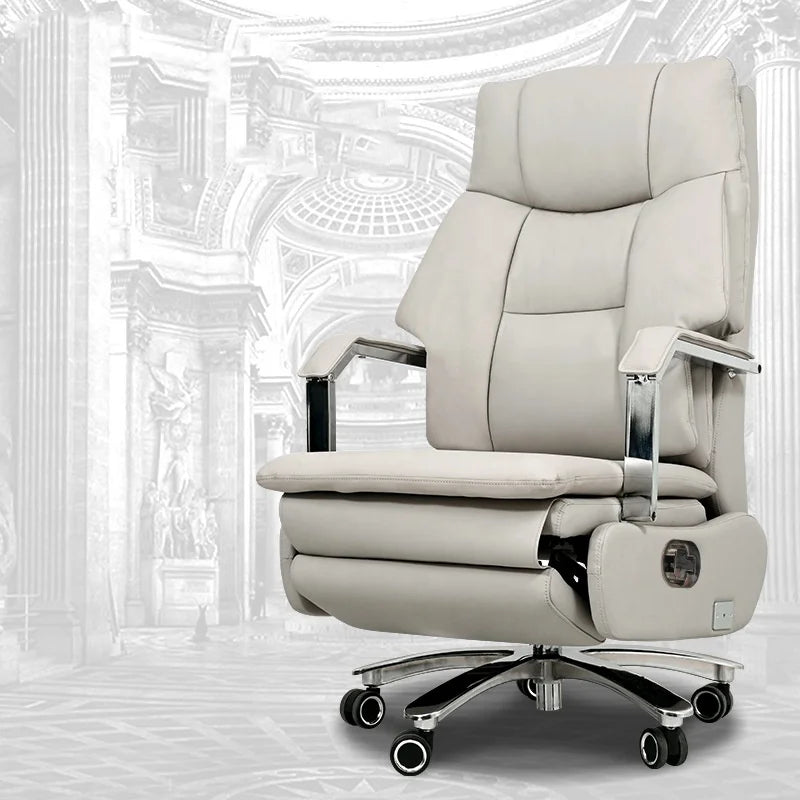 High-end Smart Leather Electric boss Chair Office Computer Chair Massage Reclining Home Study Chair