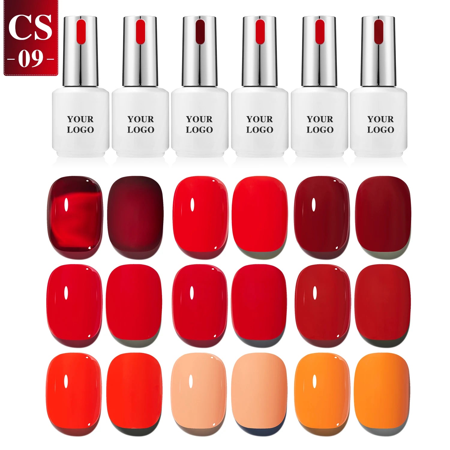 Vendeeni OEM 9Colors Red Series UV Gel Nail Polish Set Nail Salon Popular Non-toxic Uv Gel Hot Item Nail Art Kit Wholesale