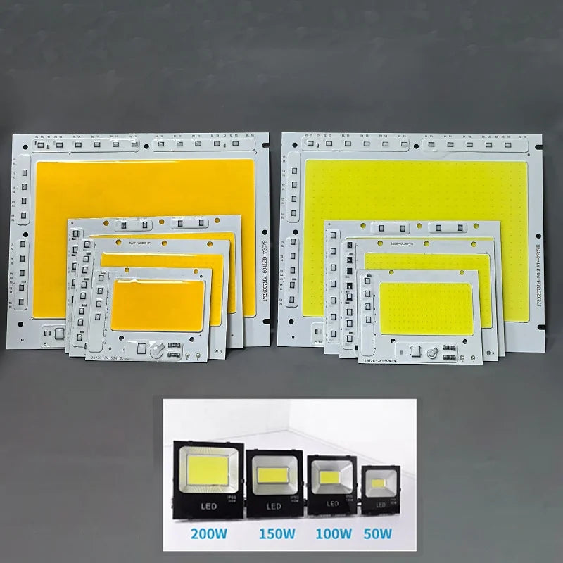 LED COB Chip 50W 100W 150W 200W AC220V Smart IC No Need Driver LED Lamp Light Source for DIY Linear Flood Light Spotlight Board