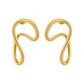 PVD 18K Gold Plated Stainless Steel Jewelry Geometric Irregular Wave Curve Curvy Earring for Women Party Earrings E231466