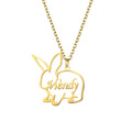 Custom Name Necklace Flower Hollow Heart Pendant Stainless Steel Necklace Personalized Gift for Women Men Hainon
