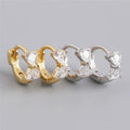 SP Minimalist Silver Hoops 18K Gold Plated S925 Sterling Silver Zircon Bowknot Hoop Earrings