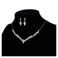 Luxury Bling Wedding Bride Jewelry Necklace Earrings Cubic Zircon  Set Sparkling Jewelry Sets