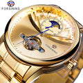Forsining Men Watch Mechanical Automatic Men Tourbillon Sport Clock Casual Business Skeleton Moon Wrist Watch Montre Homme