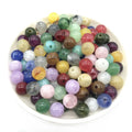 Factory Direct Sale Acrylic Two-color Imitation Jade Beads DIY Jewelry Bag Accessories Round Loose Beads
