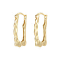Fine Jewelry Earrings 925 Sterling Silver Punk Earring Irregular U square Shape Gold Plated Hoop Earrings for Women