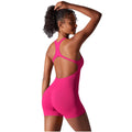 Full Custom Women Sports Training Workout Bodysuits Nylon Spandex Sleeveless Gym Fitness One Piece Jump Suits