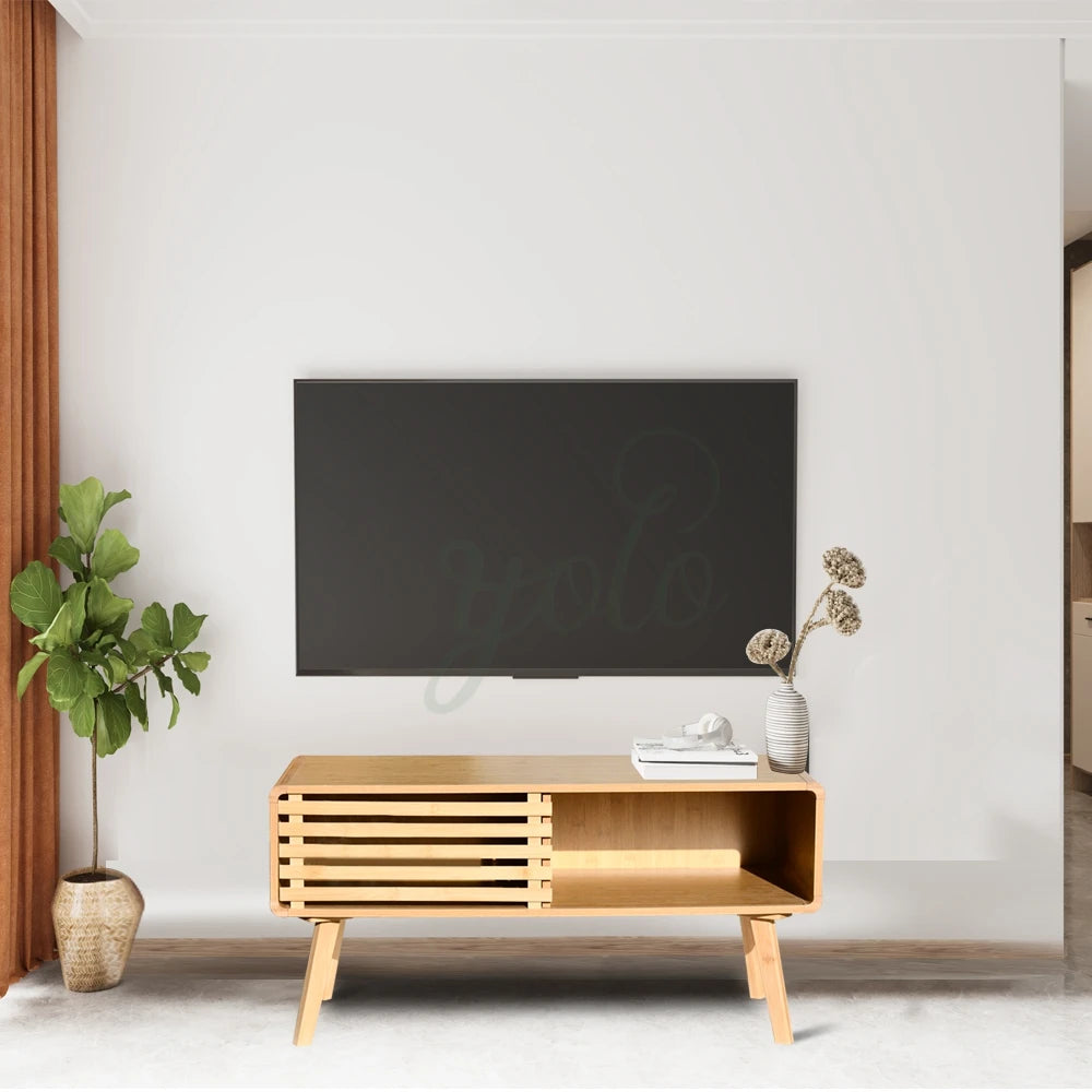 Modern Eco-friendly Solid Wood Bamboo Television Cabinet Table Versatile Furniture for Bedroom Dining Farmhouse Living Room Use