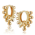 CAOSHI Fashion Jewelry Earrings for Classic Style Round Beads Small Bell Design Gold Plated Hoop Earrings for Women Jewelry OEM