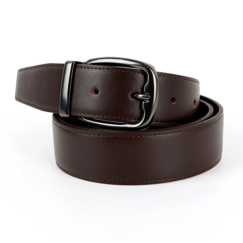 New Hot Selling Men Genuine Leather Belt Retro Cowhide Belt with Alloy Buckle Casual Fashion Jeans Belt